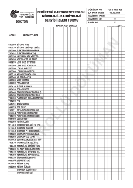 TOTM-FRM-406 Pediyatri Kardiyo Servisi İzlem Formu.Pdf