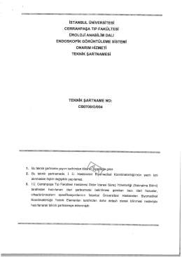 Teknik Şartname - İstanbul &Uuml;niversitesi