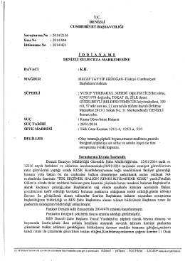 T.c. ğ DENİzLi _ _ cUMHURİYET BAŞSAVCILIĞI
