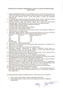 TRİNoKÜLER ARAŞTIRMA MİKRosKoBU ve DiJiTAL KAMERA