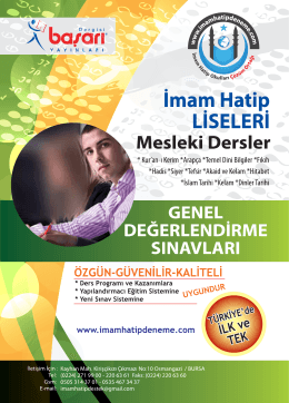 ihl LÄ°SE BROÅžÃœR - İmam Hatip Deneme