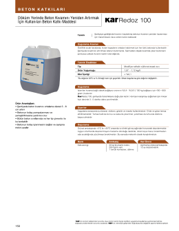 İ&ccedil;in Kullanılan Beton Katkı Maddesi RedOZ 1 OO