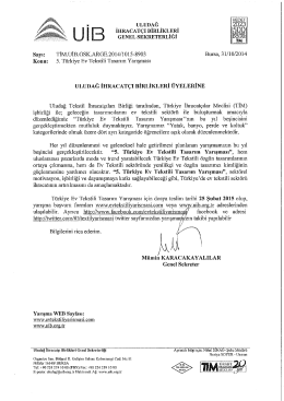 GENEL sEınıETERLİGI ö - Uludağ İhracatçı Birlikleri