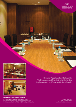 Toplantı Salonları Broşürü - Crowne Plaza İstanbul Harbiye