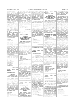 28 EKllVI 2014 SAYI 1 8682 TÜRKİYE TİCARET SICILI