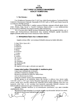 2015 Yılı Terc&uuml;man Bilirkişi m&uuml;racaatlarına ilişkin duyuru