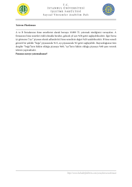 T.C. İSTANBUL ÜNİVERSİTESİ İŞLETME FAKÜLTESİ