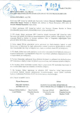 GİP Onay ve Uyumluluk Beyanı