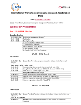 International Workshop on Strong Motion and Acceleration Data