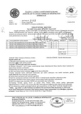 Teklif İsteme Mektubu Ve Teknik Özellikler rsmb 14-971