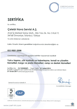 sERtiFiKA - Celebi Platinum Services