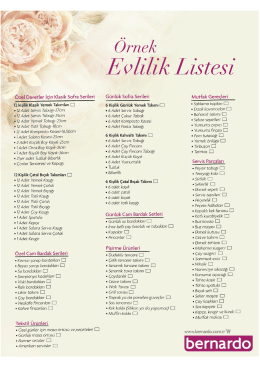 Örnek Evlilik Listesini İndirmek İçin Tıklayınız