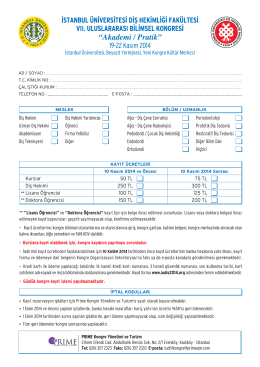 kayıt formu - İstanbul Üniversitesi Diş Hekimliği Fakültesi 7