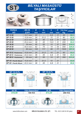 fiyat listesi - Birlik Rulman