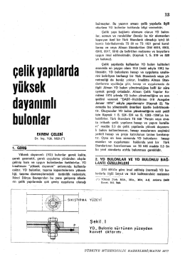 &ccedil;elik yapılarda y&uuml;ksek dayanımlı bulonlar