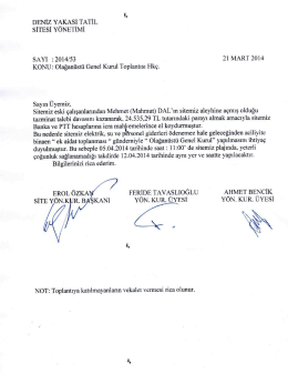 olağanüstü genel kurul