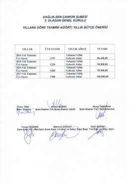 Tahmini Bütçe