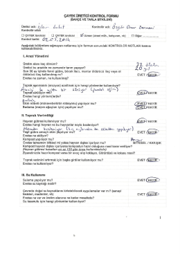 İslam Bulut Kontrol Formu Tarla &uuml;r&uuml;nleri