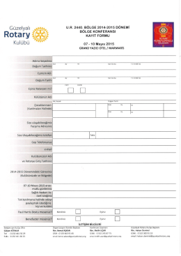 2015 Konferans Kayıt Formu