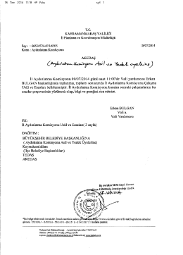 Kahramanmaraş İl Aydınlatma Komisyon Başkanlığının 18.07.2014