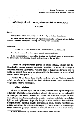 ı . ~ GÖZYAŞIFİLMİ, YAPISI, FİZYOLOJİSİ, ve DINAl-Viğl