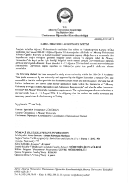 T.C. - Aksaray Üniversitesi Dış İlişkiler Koordinatörlüğü