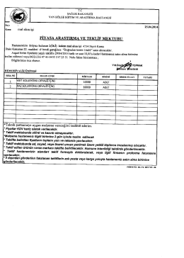 PİYASA ARAŞTIRMA VE TEKLİF MEKTUBU
