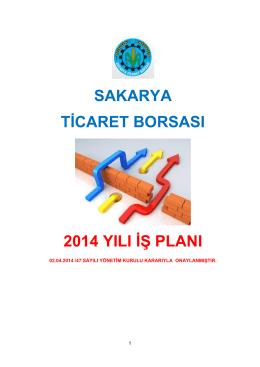 sakarya ticaret borsası 2014 yılı iş planı