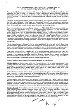 27.03.2014 Olağan Genel Kurul Toplantı Tutanağı