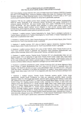 2013 Yılı Olağan Genel Kurul Toplantı Tutanağı