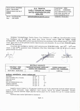 Ticaret Sicil No: 1419/4453 s s TRAKYA Vergi Dairesi