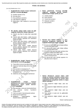 AÖF Para ve Banka | 2014 Dönem Sonu İNDİR