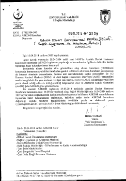 zonGULDAK vALtLİĞi - Bülent Ecevit Üniversitesi Sağlık Uygulama