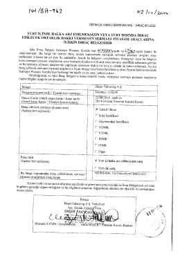 Başer Faktoring İhra&ccedil; Belgesi