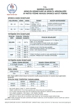 bilgi formu - Samsun Gen&ccedil;lik Hizmetleri ve Spor İl M&uuml;d&uuml;rl&uuml;ğ&uuml;