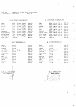 1. sıNıF ciĞER KEBAP&ccedil;ıLARı 2. sıNıF ciĞER KABEP&ccedil;ıLARı