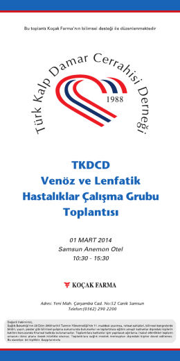 Venöz ve Lenfatik Hastalıklar Çalışma Grubu Toplantısı 1 Mart 2014