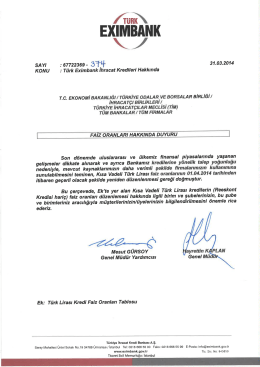 Faiz Oranları Hakkında Duyuru