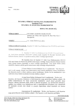 başkanlığı - İstanbul Barosu