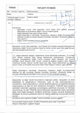 TuRsAB ToPLANTı TUTANAĞI