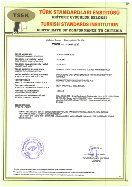 T&Uuml;RK sTANDARDLARı ENS iT&uuml;s&uuml;
