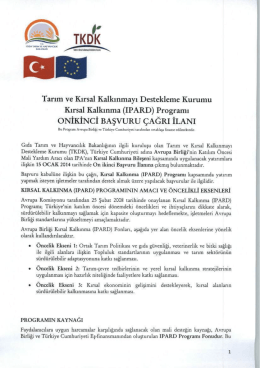 Tarım ve Kırsal Kalkınmayı Destekleme Kurumu Kırsal Kalkınma