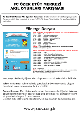 fc &ouml;zer et&uuml;t merkezi akıl oyunları yarışması