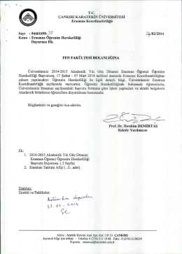 &Ccedil;ANKIRI KARATEKİN &Uuml;NİVERSİTESİ - Fen Fak&uuml;ltesi