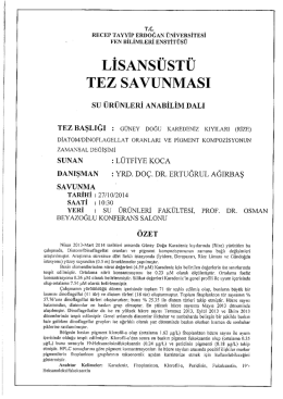 Tez Savunma Sınavı - Fen Bilimleri Enstit&uuml;s&uuml; | Recep Tayyip
