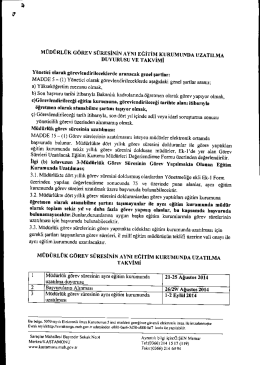 Yönetici Değerlendirme Başvuru Duyurusu