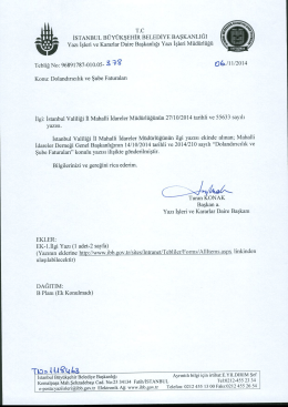 Tebliğ No-378 - İstanbul Büyükşehir Belediyesi