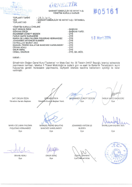 2014 yılı olağan genel kurul toplantısına ilişkin