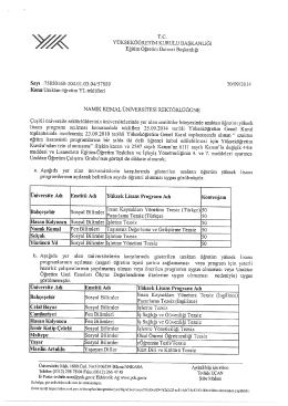 Sayi :75850160-10401.03.04/57889 Konullzaktan Öğretim YL teklifleri
