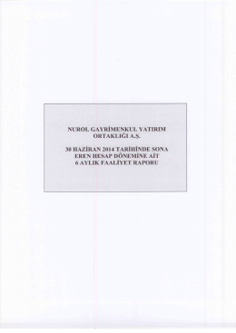 2014 Yılı 2. &Ccedil;eyrek Faaliyet Raporu
